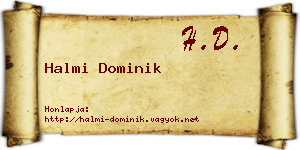 Halmi Dominik névjegykártya